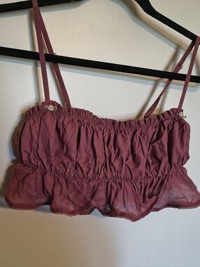 POPFLEX Mauve Ruffled Crop Cami